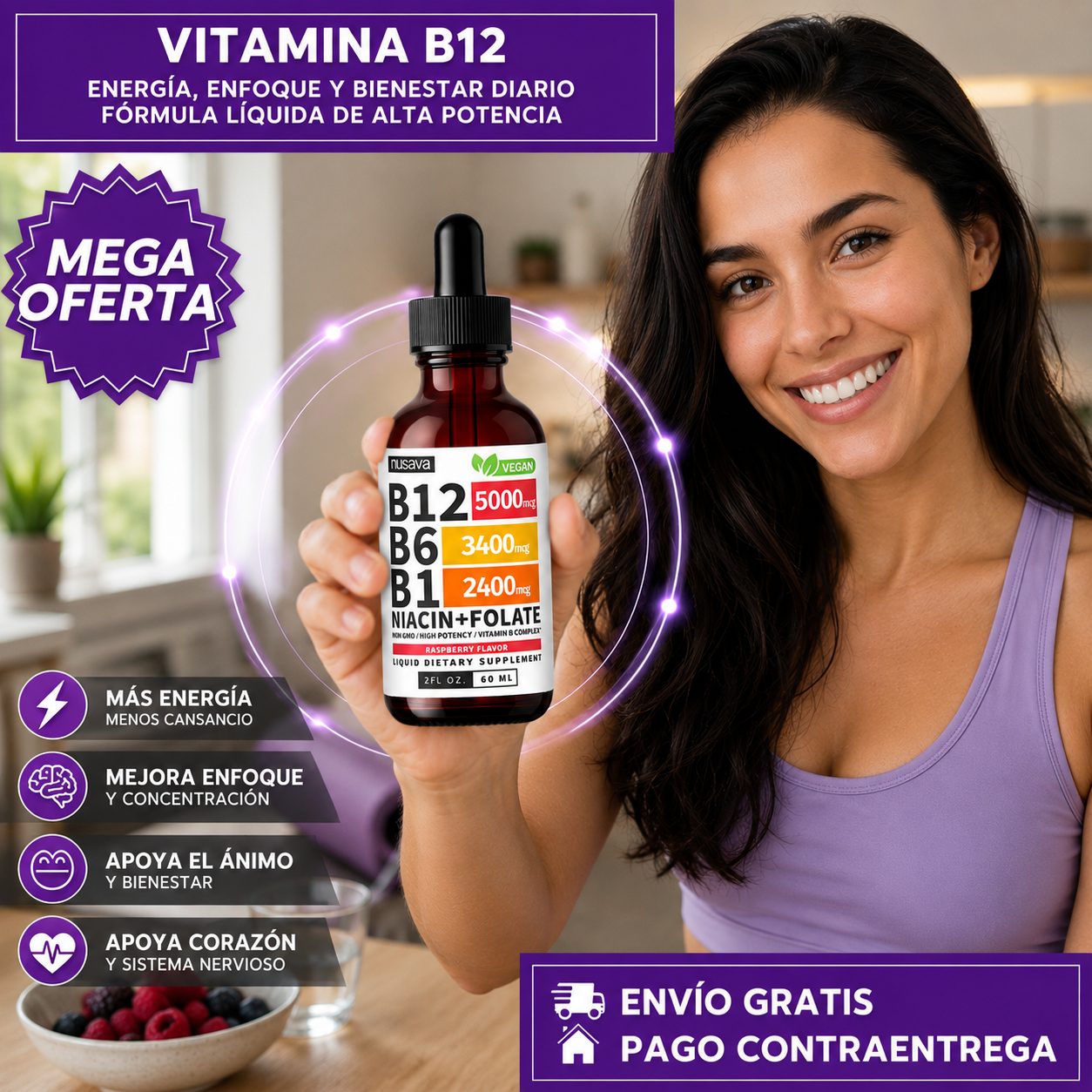 VITAMINA B12™ Suplemento: Energía Natural para Combatir el Cansancio Diario