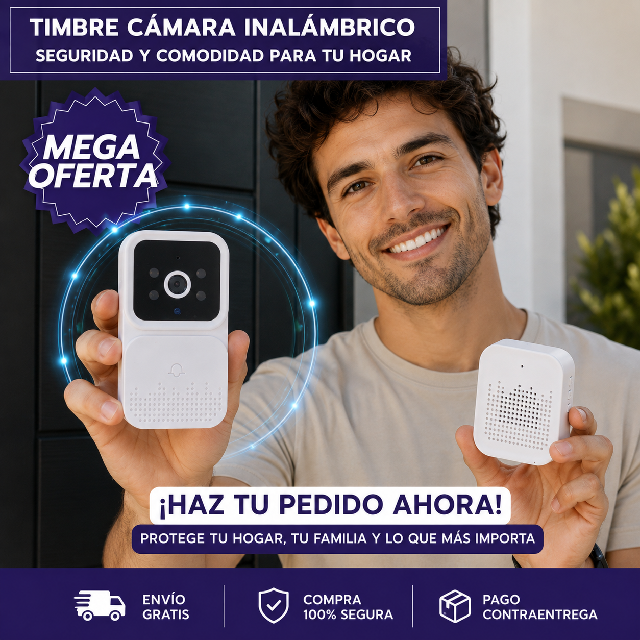 CAMARA TIMBRE WIFI™ Timbre Inteligente: Protege tu Hogar Desde Cualquier Lugar