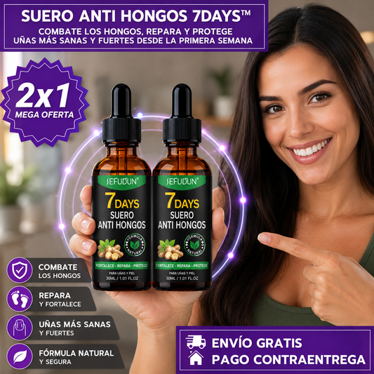 2x1 SUERO ANTI HONGOS 7DAYS™: Recupera el Aspecto Saludable de tus Uñas