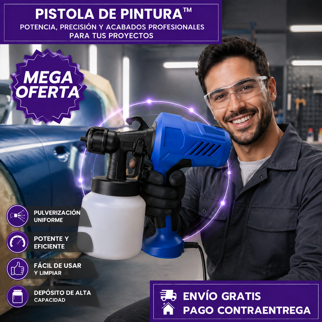 PISTOLA DE PINTURA™ Pulverizador: Pinta Fácilmente con Acabados Profesionales