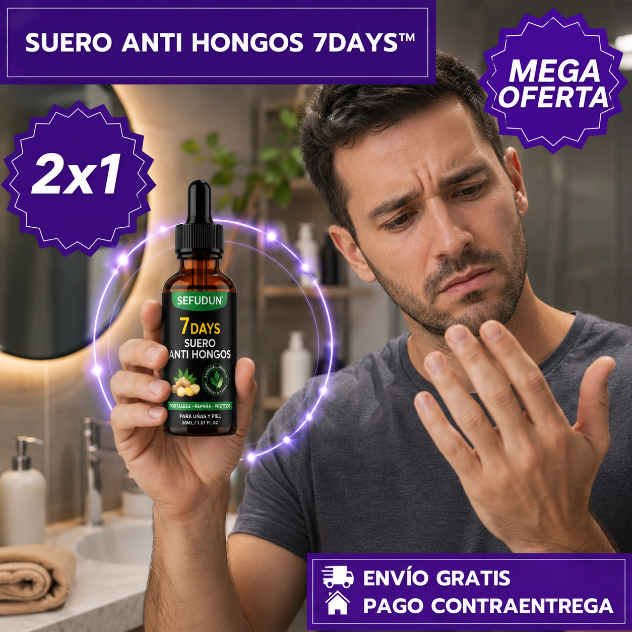 2x1 SUERO ANTI HONGOS 7DAYS™: Recupera el Aspecto Saludable de tus Uñas