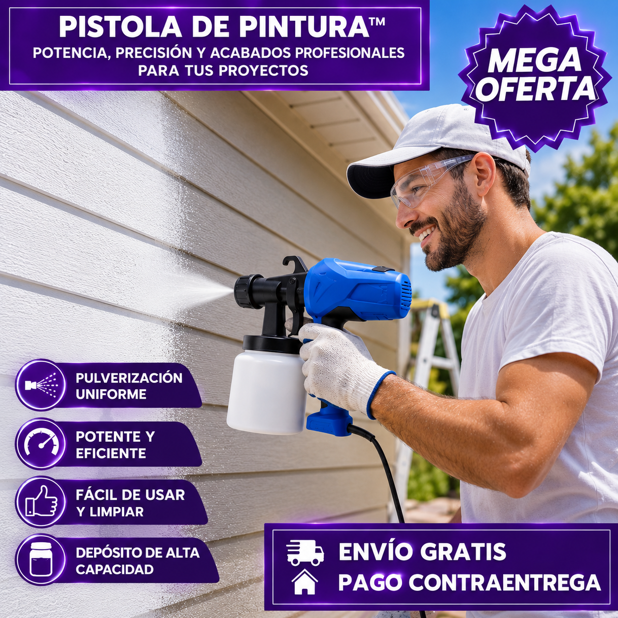 PISTOLA DE PINTURA™ Pulverizador: Pinta Fácilmente con Acabados Profesionales